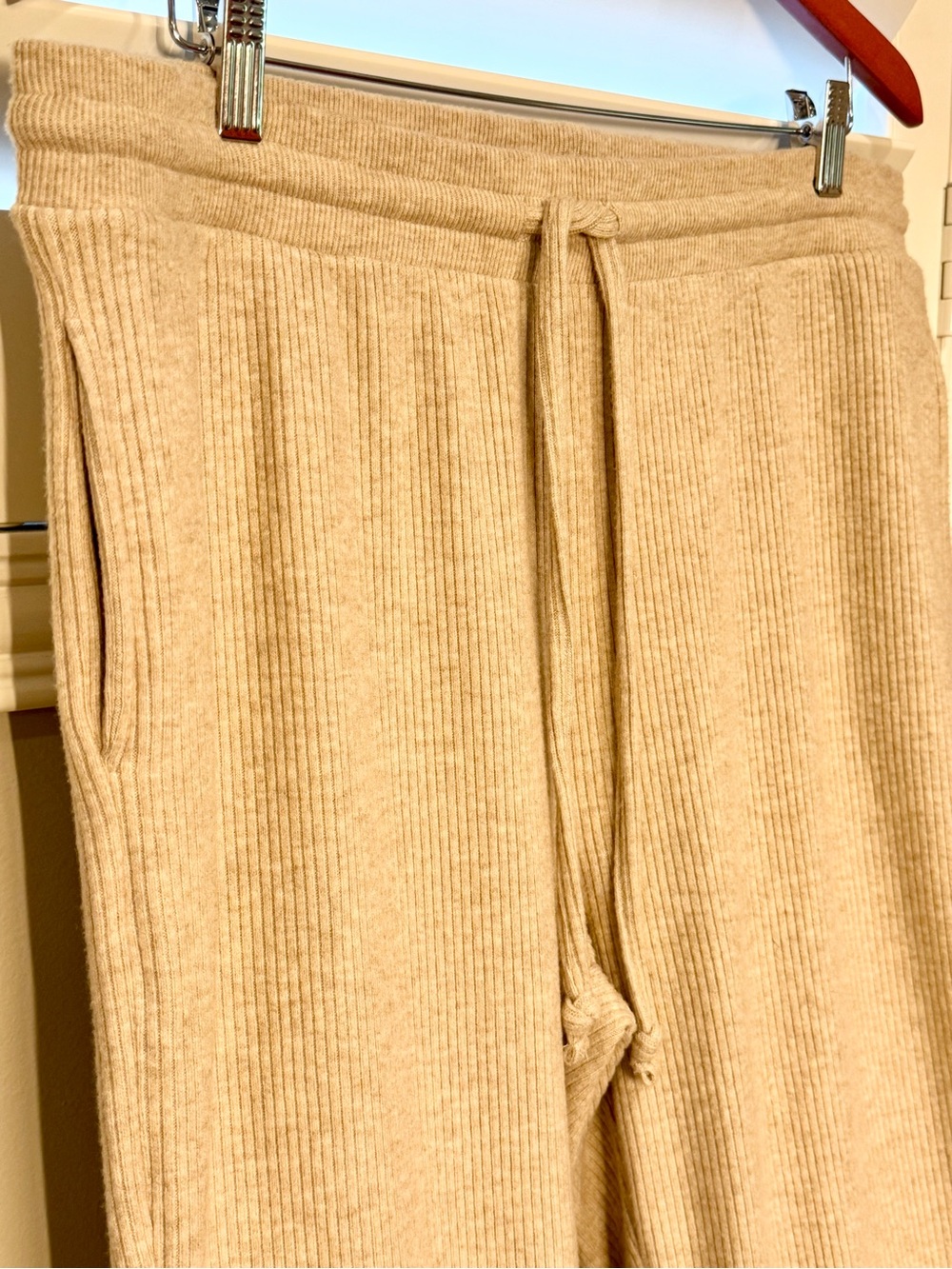J. Crew Beige Ribbed Drawstring Joggers - Picture 4 of 5